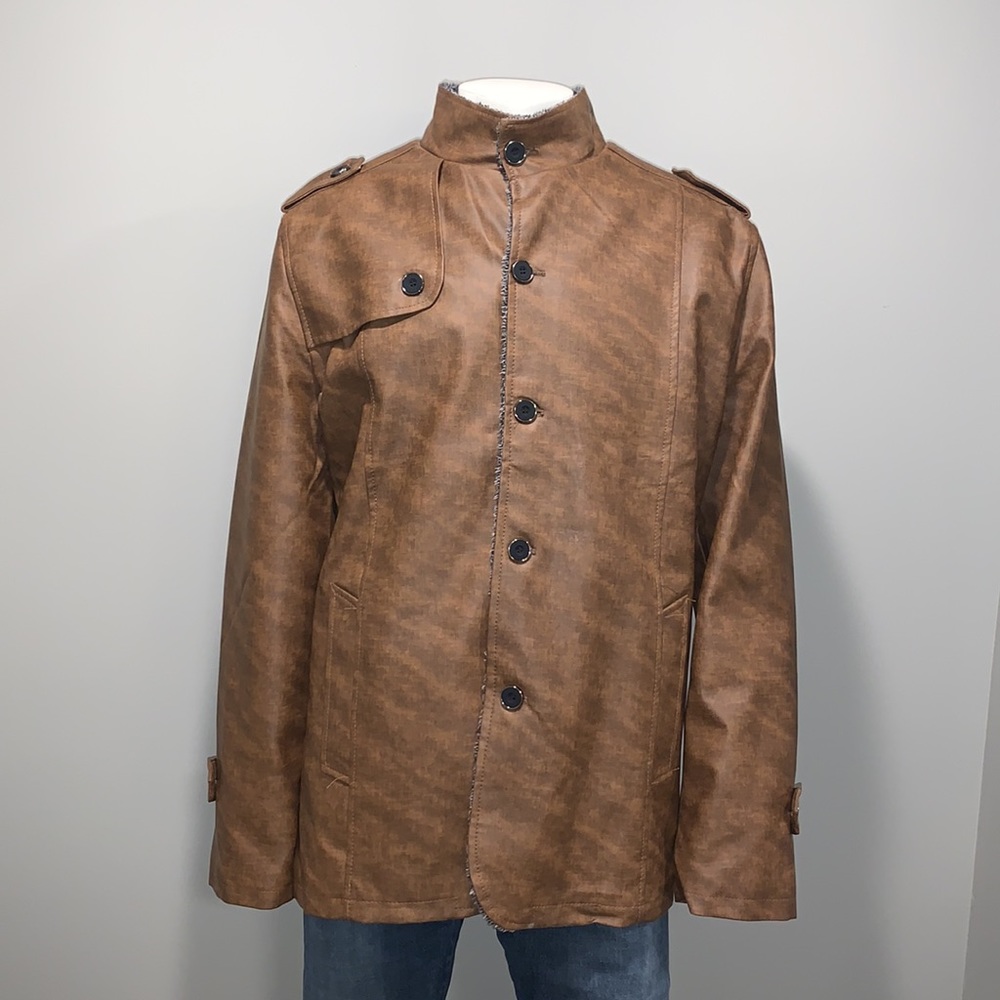 Brown Faux Leather Jacket